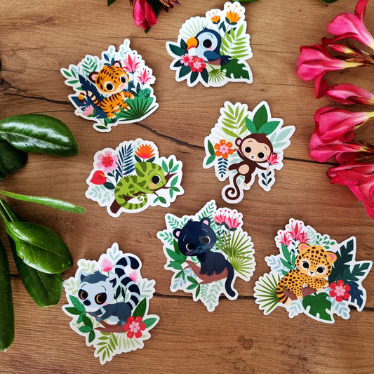 STICKERS VINYLE  - "DANS LA JUNGLE"