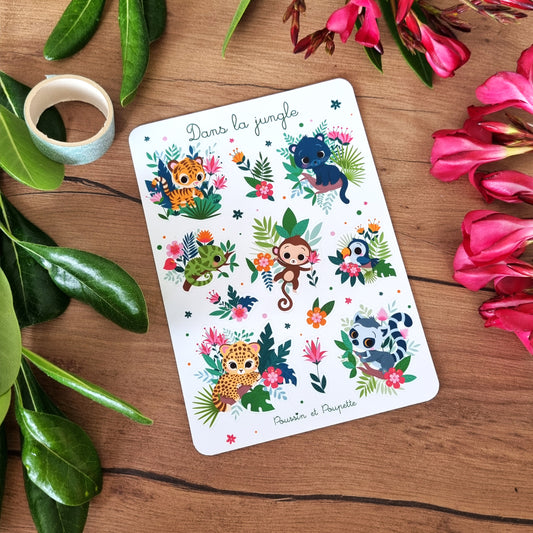 PLANCHE STICKERS - DANS LA JUNGLE