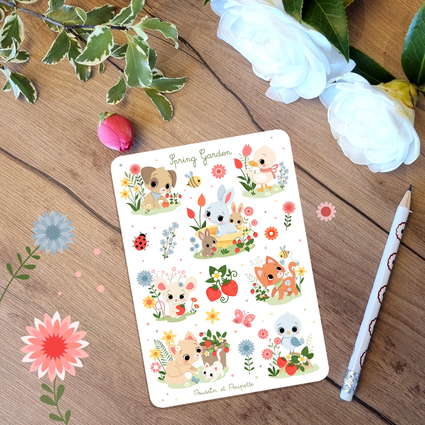 PLANCHE STICKERS - SPRING GARDEN