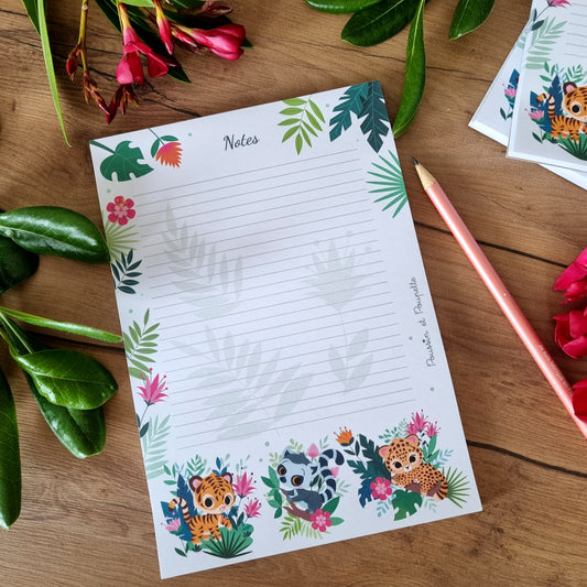 BLOC NOTES A5 - DANS LA JUNGLE