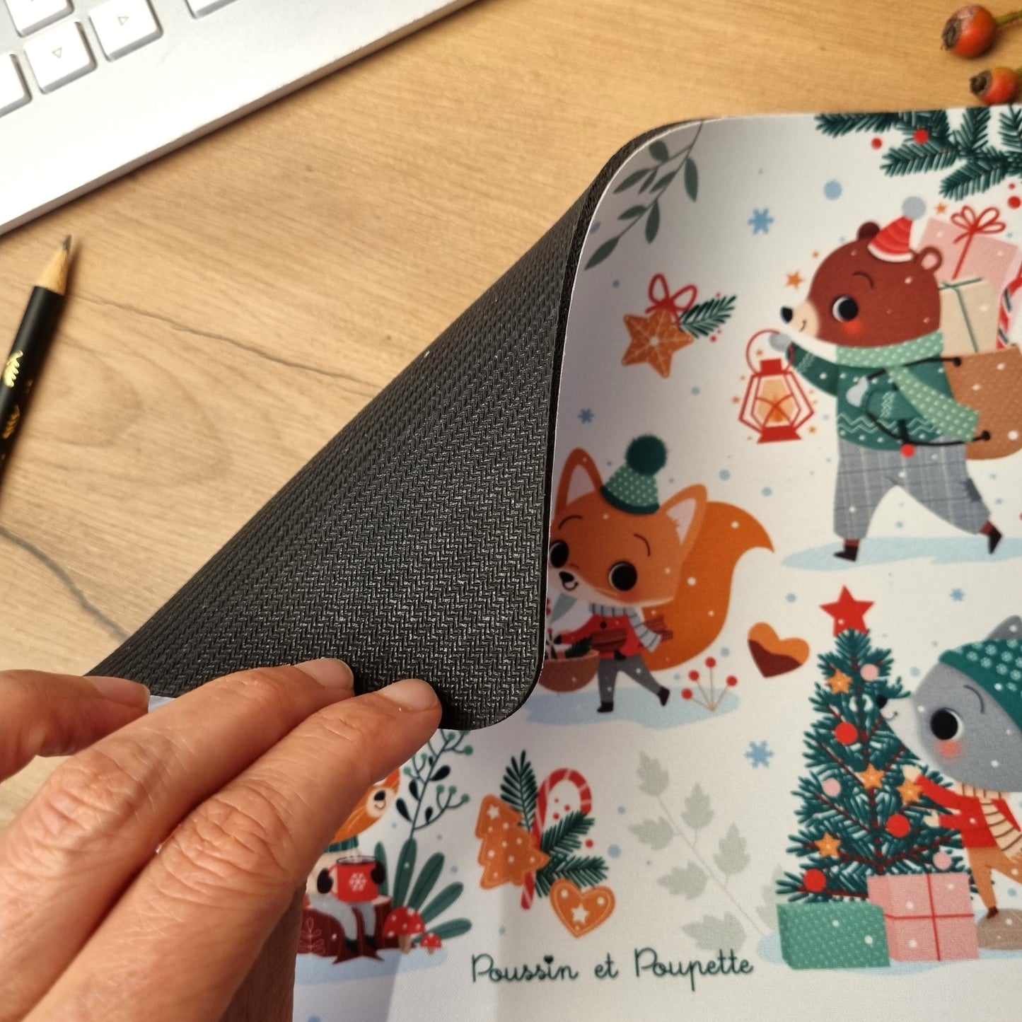 TAPIS DE SOURIS DE NOEL "PETITS FLOCONS"