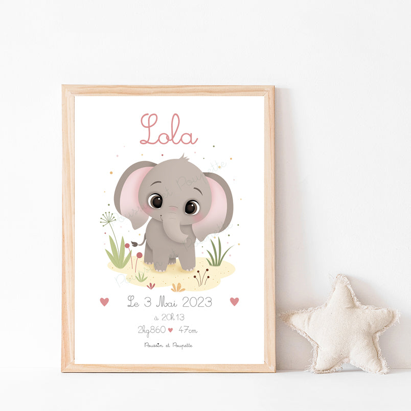 AFFICHE - NAISSANCE ELEPHANT