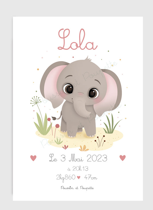 AFFICHE - NAISSANCE ELEPHANT