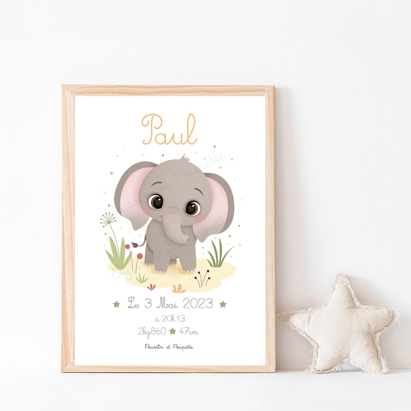 AFFICHE - NAISSANCE ELEPHANT