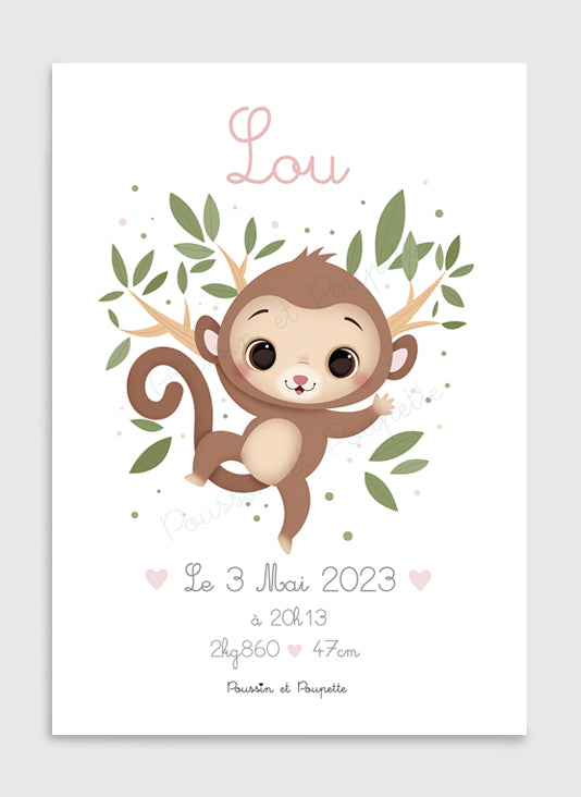 AFFICHE - NAISSANCE SINGE