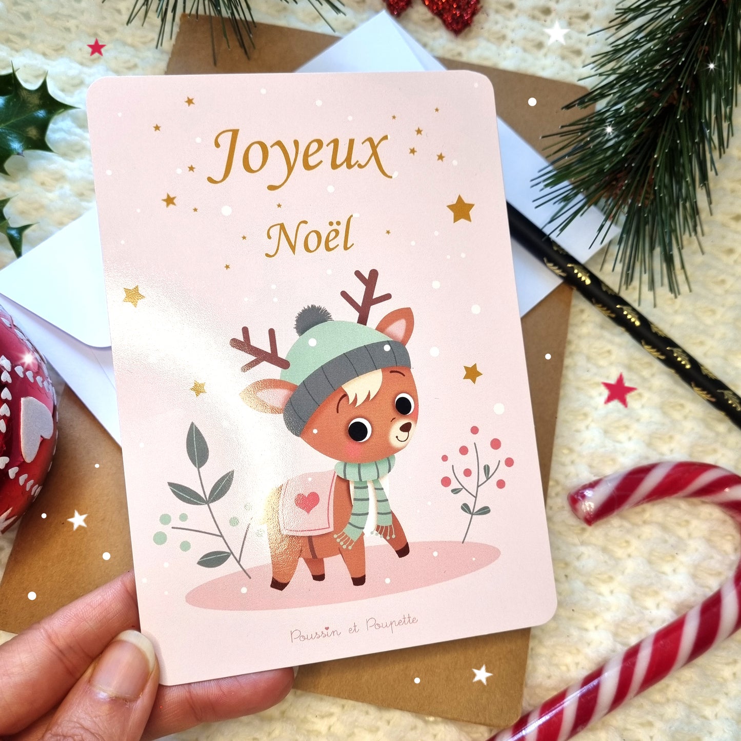 CARTE DE NOEL - PETIT RENNE