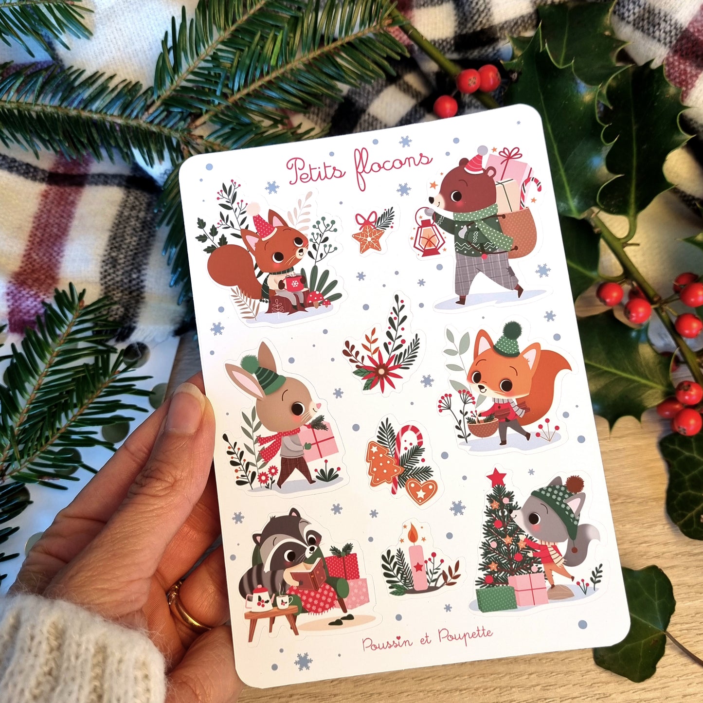 PLANCHE STICKERS NOEL - PETITS FLOCONS