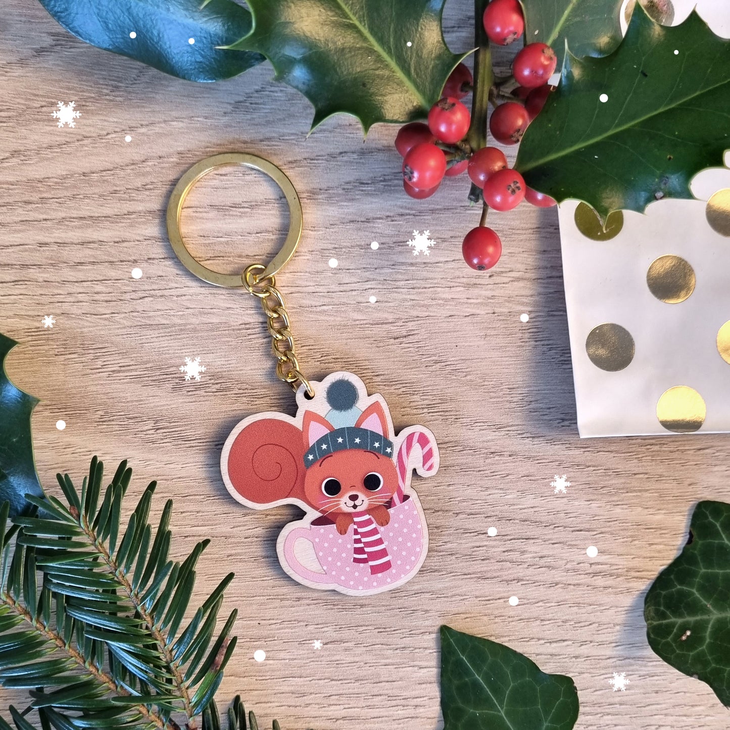 PORTE-CLES NOEL - PETIT ECUREUIL