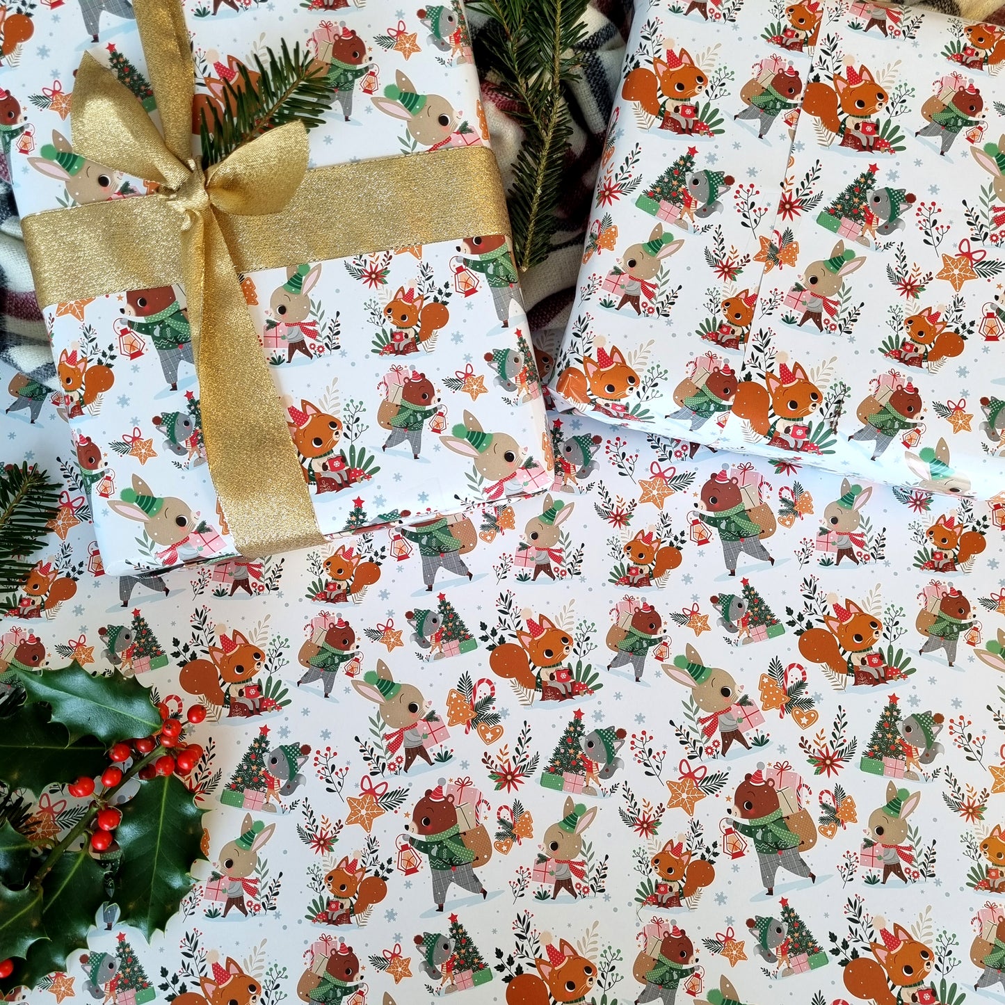 PAPIER CADEAU NOEL - PETITS FLOCONS