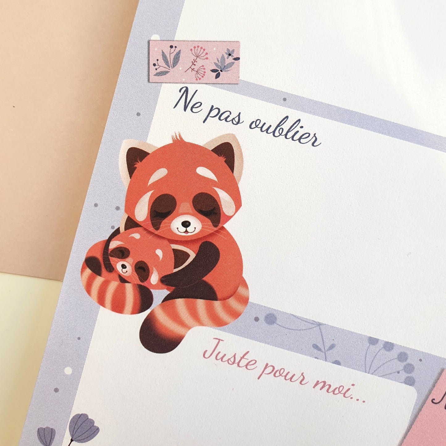 PLANNER A5 JOURNALIER - PETIT PANDA ROUX