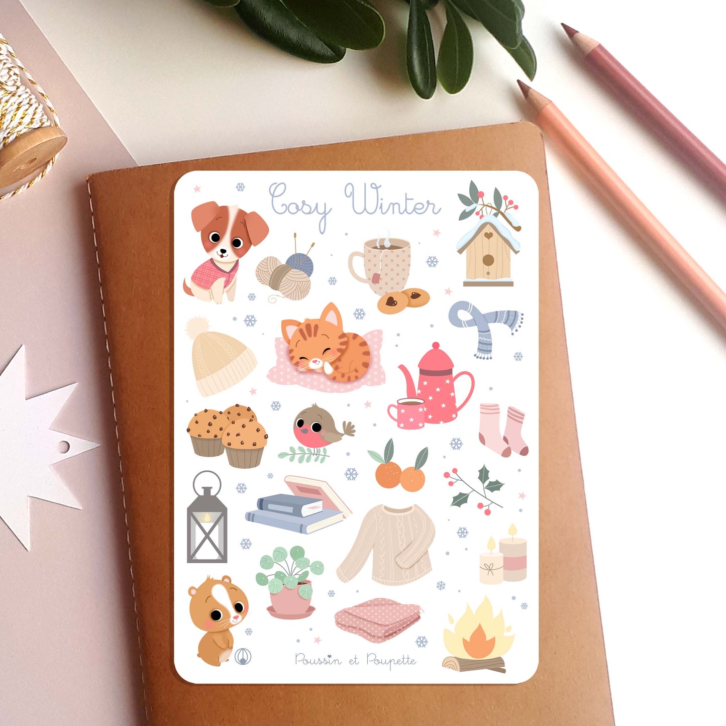 PLANCHE STICKERS - HIVER COSY