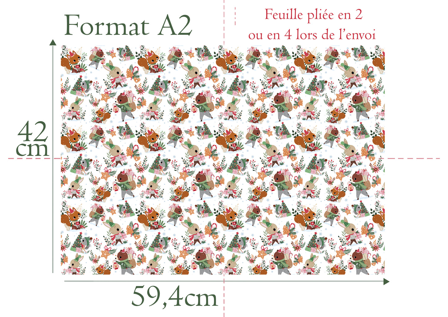 PAPIER CADEAU NOEL - PETITS FLOCONS