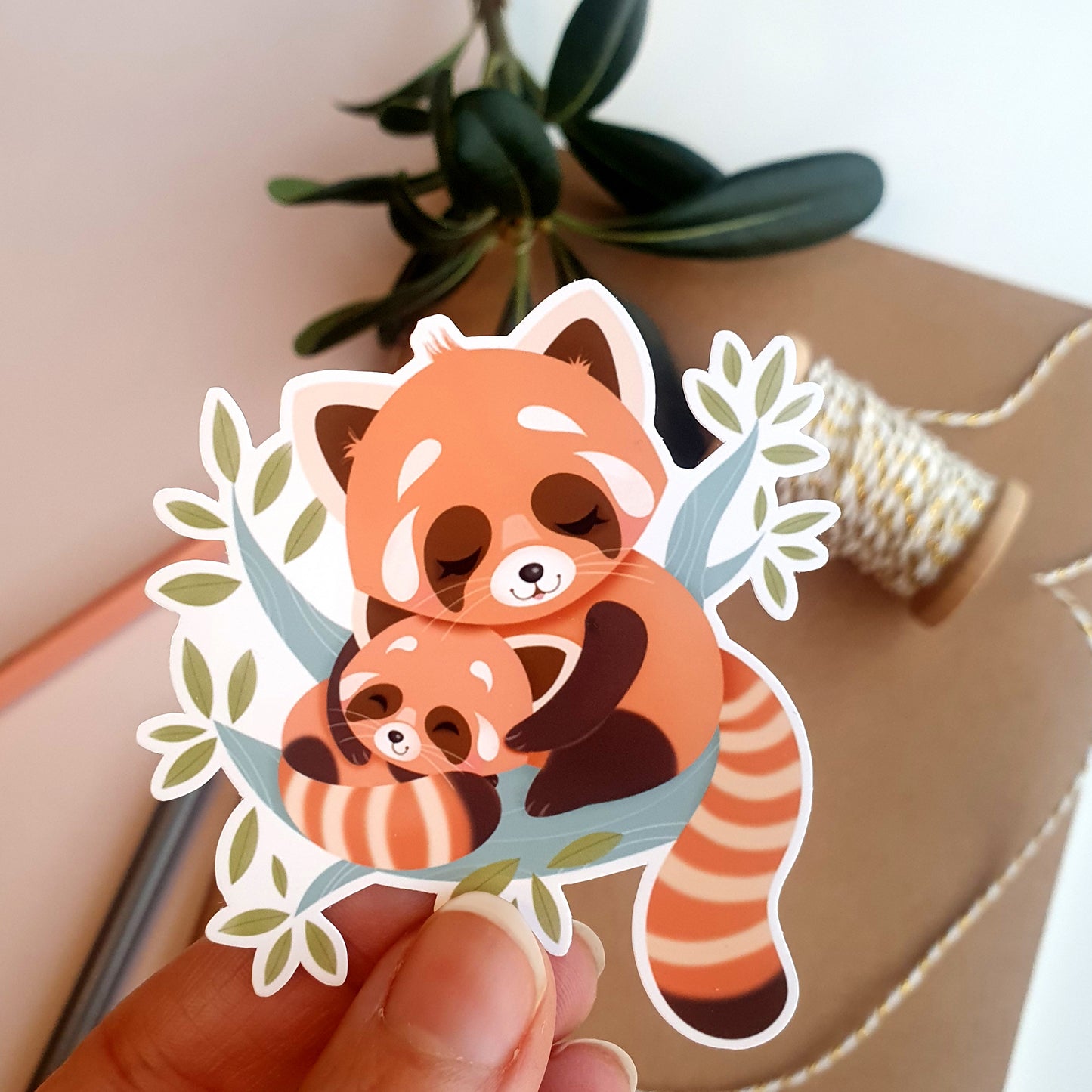 STICKER VINYLE - PANDA ROUX