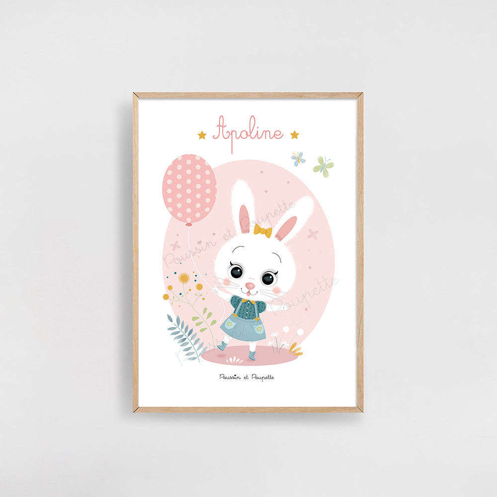 AFFICHE - LAPINOU ROSE