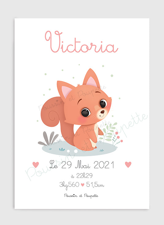 AFFICHE - NAISSANCE ECUREUIL