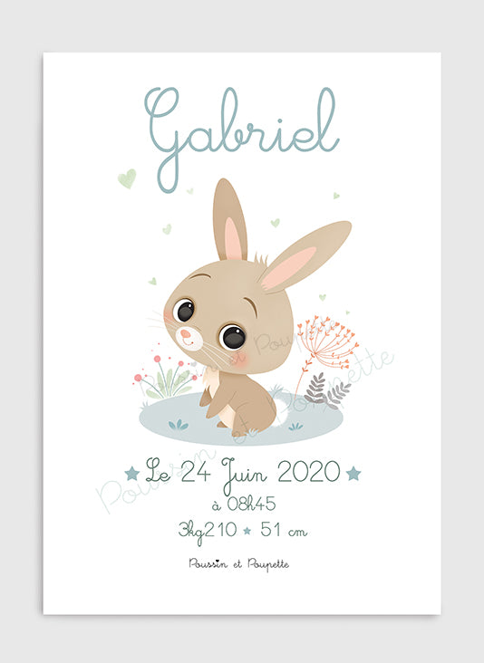 AFFICHE - NAISSANCE LAPIN