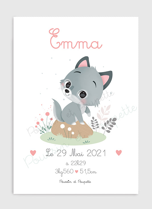 AFFICHE - NAISSANCE LOUP