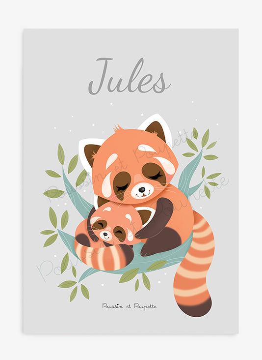 AFFICHE - PANDA ROUX