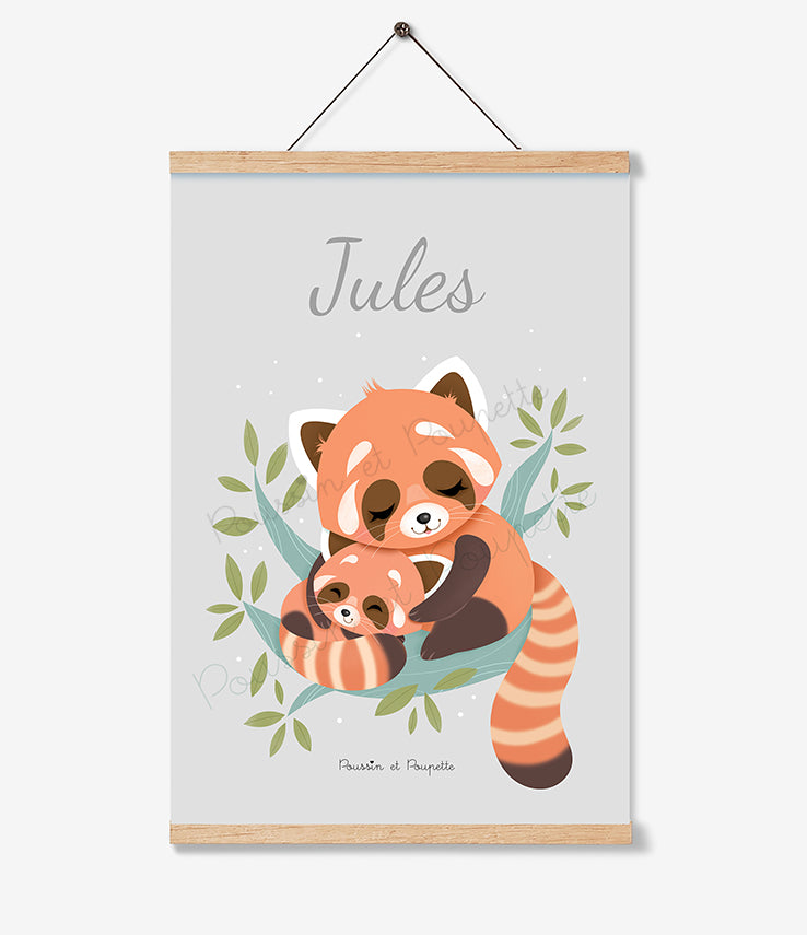 AFFICHE - PANDA ROUX