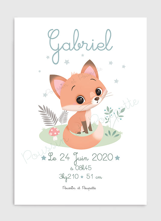 AFFICHE - NAISSANCE RENARD
