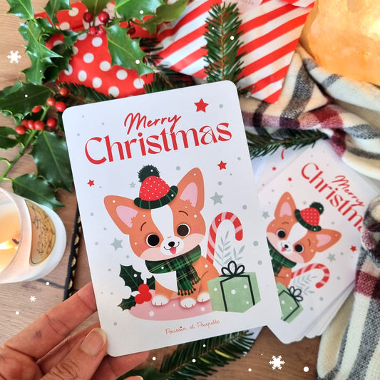 CARTE NOEL "MERRY CHRISTMAS"