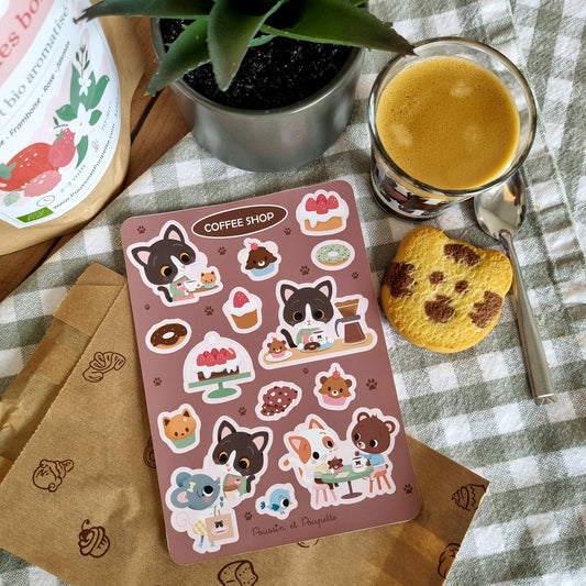 PLANCHE STICKERS - COFFEE SHOP