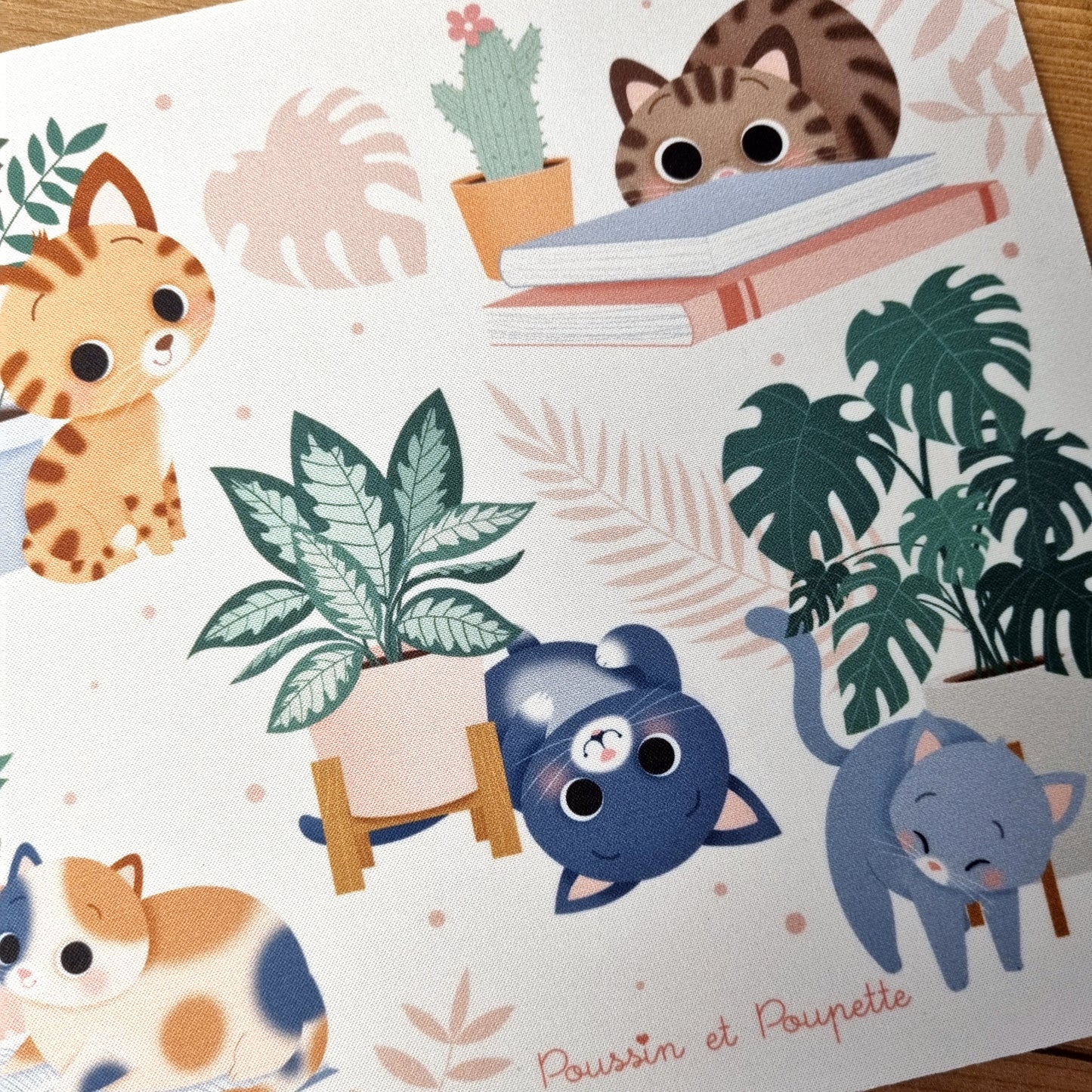 TAPIS DE SOURIS  "CHATS ET PLANTES"