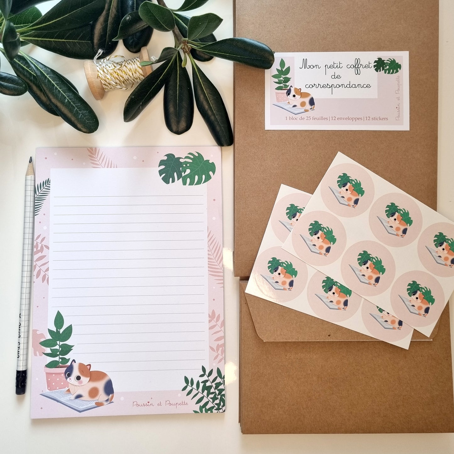SET DE CORRESPONDANCE - CHATS ET PLANTES