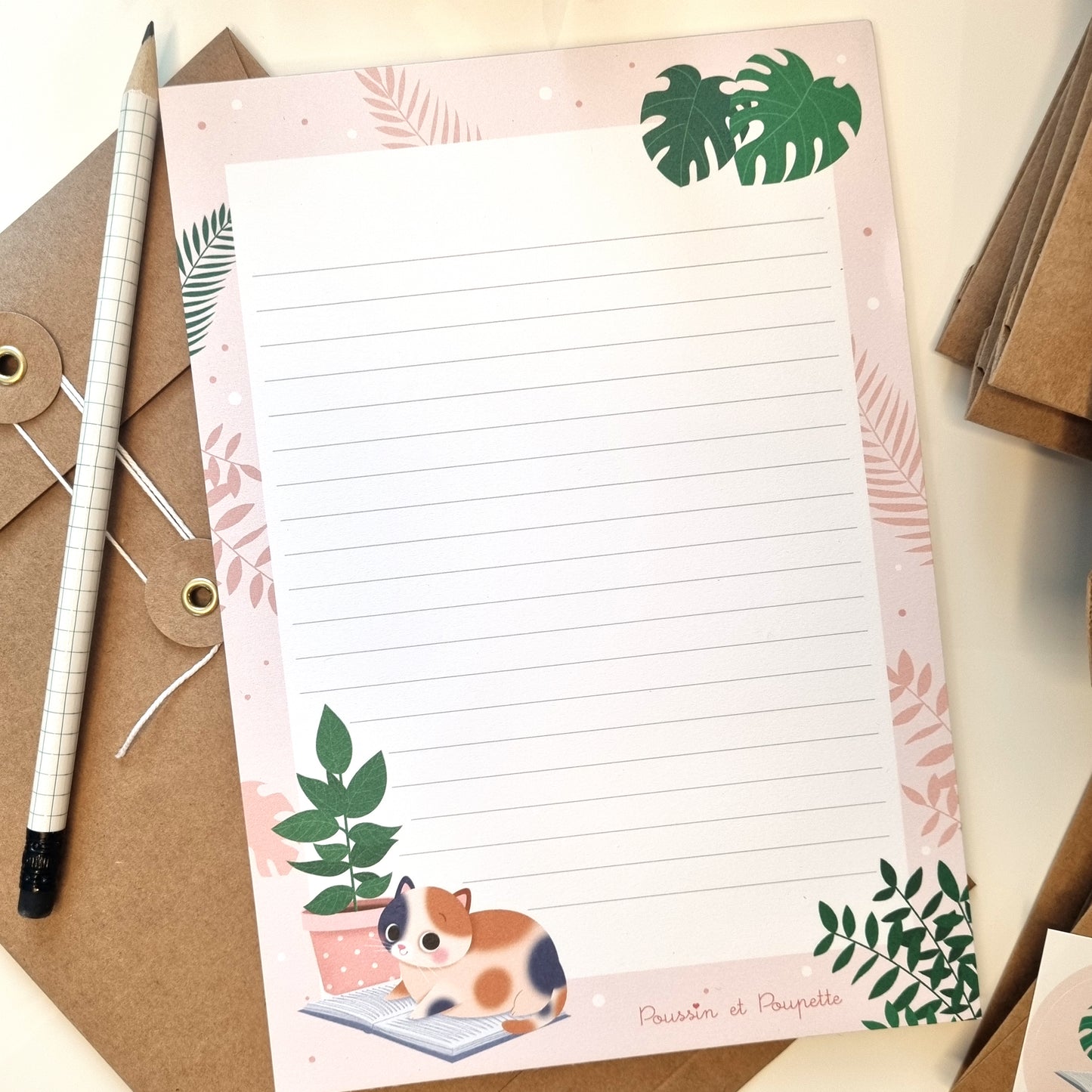 SET DE CORRESPONDANCE - CHATS ET PLANTES