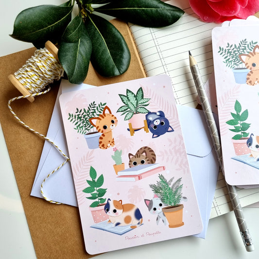 CARTE - CHATS ET PLANTES