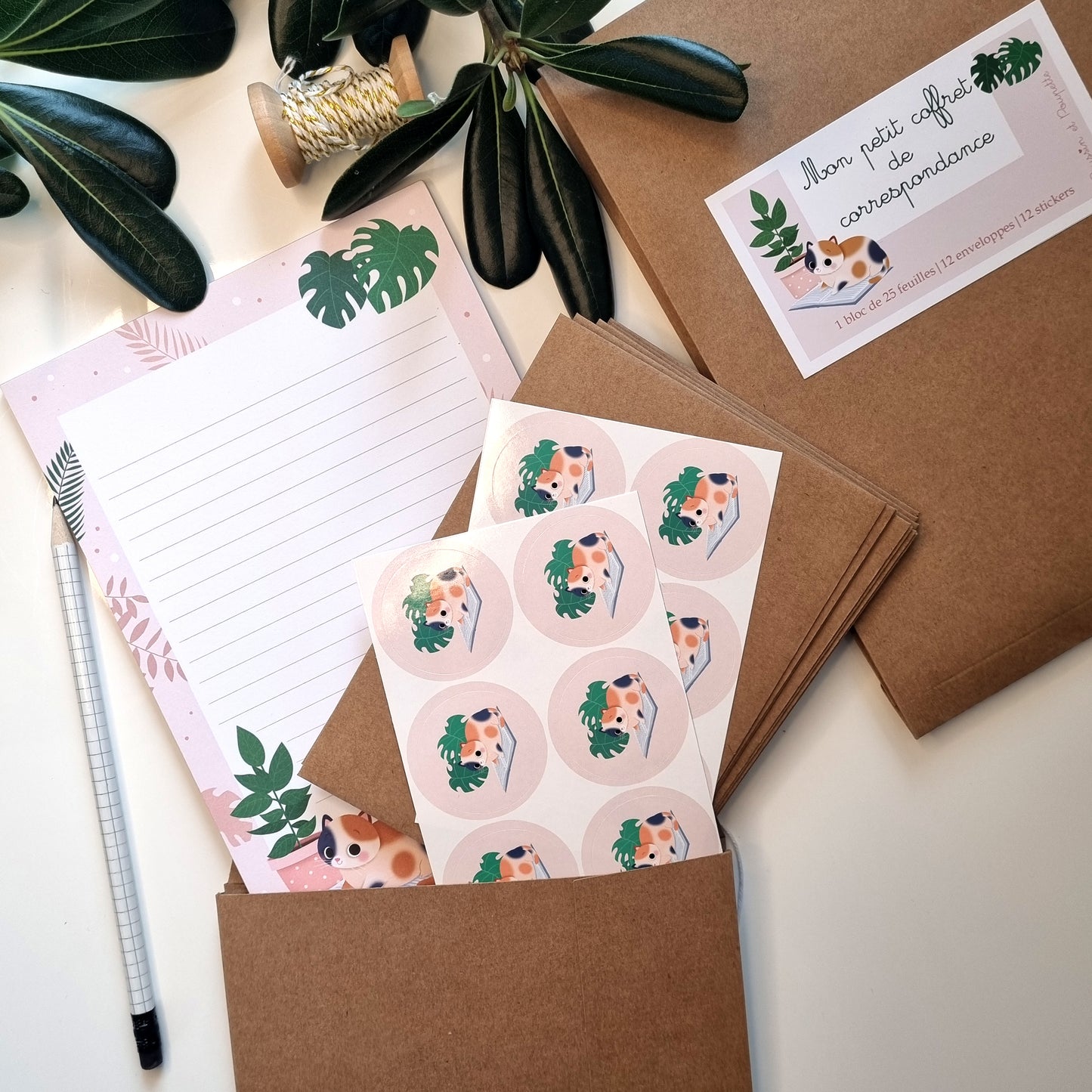 SET DE CORRESPONDANCE - CHATS ET PLANTES