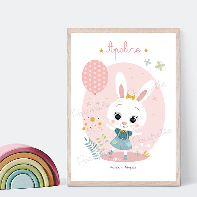 AFFICHE - LAPINOU ROSE