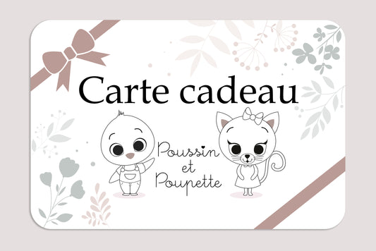 CARTE CADEAU POUSSIN ET POUPETTE