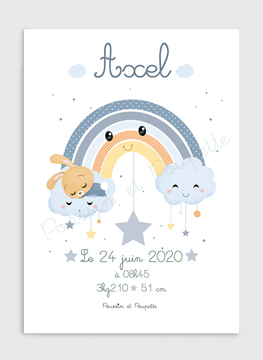 AFFICHE - ARC EN CIEL BLEU