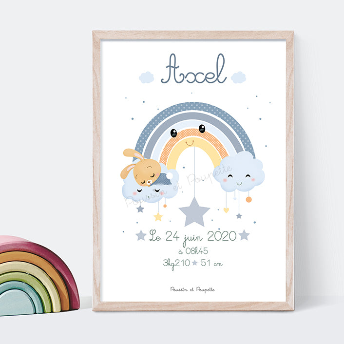 AFFICHE - ARC EN CIEL BLEU