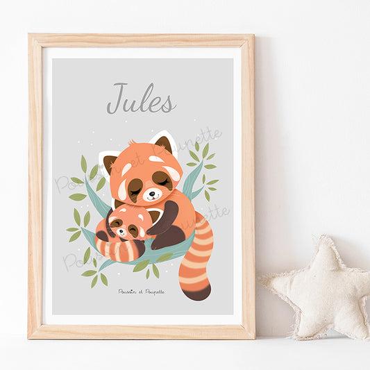 AFFICHE - PANDA ROUX