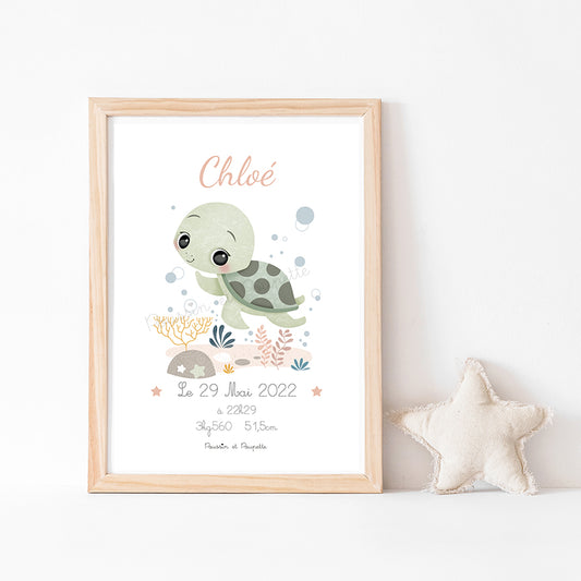 AFFICHE - NAISSANCE TORTUE