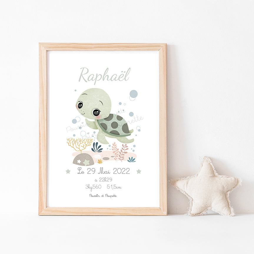 AFFICHE - NAISSANCE TORTUE